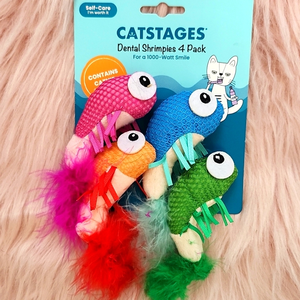 Brand New CATSTAGES DENTAL SHRIMPIES-4 PACK